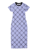 BIAS PLAID DRESS/ライトパープル