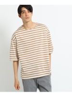 BIGボーダーTシャツ/ライトベージュ(351)