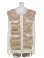 Bird Song Tweed Sleeveless Cardigan/YELLOW