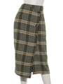 CHECK TIGHT SKIRT/GREEN