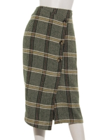 CHECK TIGHT SKIRT/GREEN