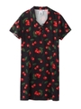 CHERRY LACE-UP DRESS/ブラック