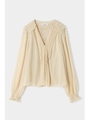 CHIFFON DOT PIN TUCK ブラウス/L/YEL1