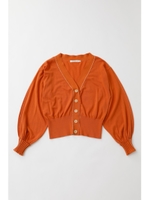 COLOR STITCH WAIST RIB カーディガン/ORG