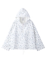 FLORAL HALF ZIP HOODIE/ホワイト