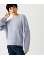 FLUFFY KNIT TOPS/SAX