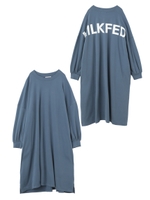 GATHERED SLEEVE DRESS/ブルー