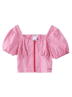 GINGHAM PLAID BLOUSE/レッド