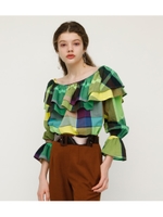 GRADATION CHECK 2WAY TUNIC/M/YEL7