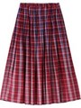 GRADIENT PLAID SKIRT/レッド