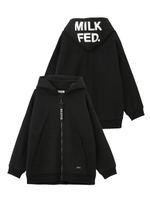 HEAVYWEIGHT SWEAT LOGO EMBROIDERY ZIP PARKA/ブラック