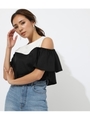 LAYERED RUFFLE TOPS/O/WHT1