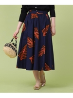 LE GLAZIK　ミモレスカート/ネイビー(093)