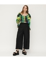 LINEN WIDE CROP PT/BLK