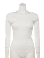 NEW前後2WAY釦リブニット/ホワイト