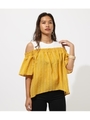 OFF SHOULDER DOCKING TOPS/柄YEL5
