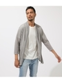 OPEN DRAPED SHAWL CARDIGAN/T.GRY