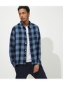 OVERSIZED BLOCK CKECK SHIRT/柄SAX5