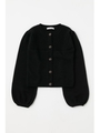 PUFF SLEEVE BUTTUN UP カーディガン/BLK