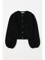 PUFF SLEEVE BUTTUN UP カーディガン/BLK