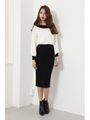 Puff SLV BICOLOR Knit OP/IVOY3