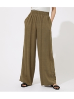 RAYON LINEN RELAX PANTS/KHA