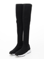 RIB KNEE HIGH （RUBBER SOLE）/BLACK