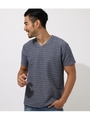 SLAB TACK BORDER T-SHIRT/柄NVY5