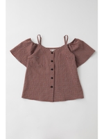 SOCKER CHECK OFF SHOULDER/柄ORG5