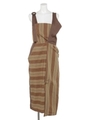 STRIPE ONE SHOULDER DRESS/BEIGE