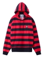 STRIPED SWEAT HOODIE/レッド