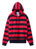 STRIPED SWEAT HOODIE/レッド