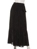 TIERED WRAP SKIRT/BLACK