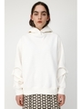 TUCK DESIGN SLEEVE HOODIE/WHT