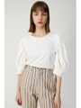 VOLUME SLEEVE CUT トップス/O/WHT1
