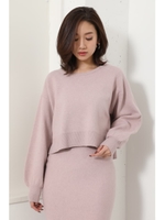 Volume Sleeve Knit TOP/L/PNK1