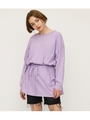 WAIST TIE LONG TEE/L/PUR1