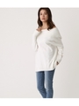 WIDE YOKE KNIT TOPS/O/WHT1