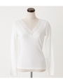 WINTER EDITION LACE V NECK PO/WHT