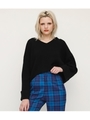 WOOLEN MG HOODEO TOPS/BLK