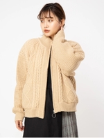 ZIPニットブルゾン/ベージュ
