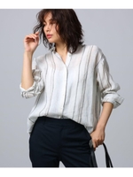 [L]リネンストライプシャツ/オフホワイト(303)