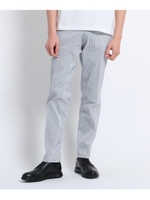 [洗える ストレッチ]CS_ストライプシアサッカーパンツ Fabric by COOLMAX(R)/ブルー(392)