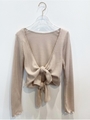 double ribbon lib cardigan/pink