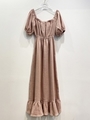 gauze long one-piece/pink