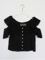 offshoulder cotton blouse/black