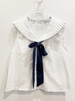 sailor nosleeve blouse/white