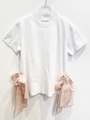 side twinribbon T-shirt/pink