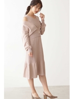 ｜Ray 5月号掲載｜スカシニットワンピカーデセット/ベージュ(040)