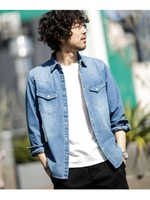 《WEB限定》ヴィンテージデニムシャツ/ブルー(110)